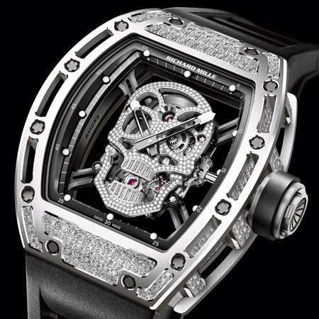 Richard Mille Replica Watch RM 052 Skull Titanium Diamonds